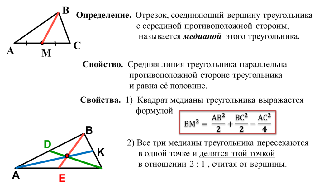 Треугольник определение свойства формулы. Отрезок Медианы треугольника свойство. Медиана треугольника 2 к 1. Медиана треугольника свойства Медианы. Свойство Медианы треугольника площадь.